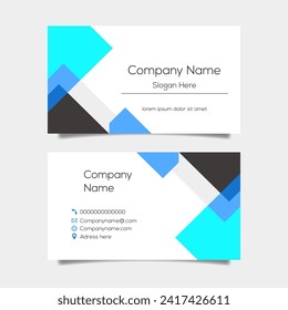 Vector abstract business card background design. Modern business name card layout design for print. Blue background vector template