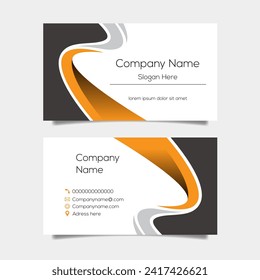 Vector abstract business card background design. Modern business name card layout design for print. Yellow background vector template