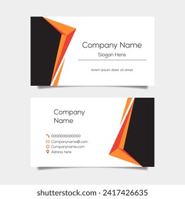 Vector abstract business card background design. Modern business name card layout design for print. Yellow background vector template