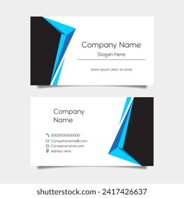 Vector abstract business card background design. Modern business name card layout design for print. Blue background vector template