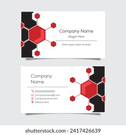 Vector abstract business card background design. Modern business name card layout design for print. Red background vector template