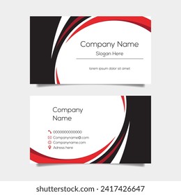 Vector abstract business card background design. Modern business name card layout design for print. Red background vector template