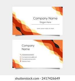 Vector abstract business card background design. Modern business name card layout design for print. Yellow background vector template