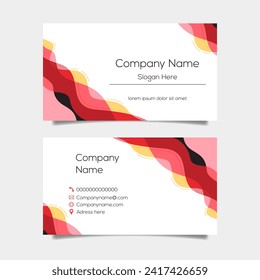 Diseño de fondo de tarjeta de visita abstracta vectorial. Diseño moderno de diseño de tarjetas de nombre comercial para impresión. Plantilla de vector de fondo rojo