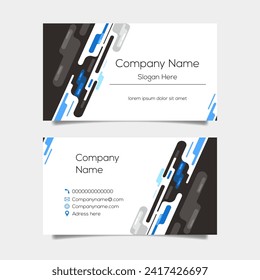 Vector abstract business card background design. Modern business name card layout design for print. Blue background vector template