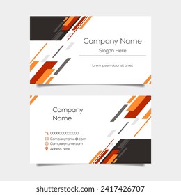 Vector abstract business card background design. Modern business name card layout design for print. Yellow background vector template