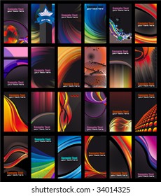 VECTOR Abstract Business Card Collection - Dark Version