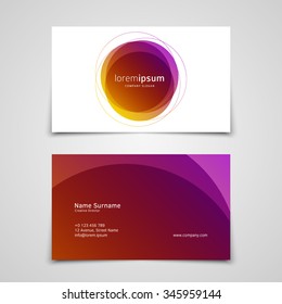 Vector abstract business card design template with circle shapes


