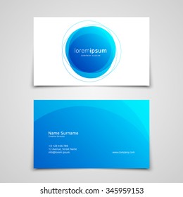 Vector abstract business card design template with circle shapes

