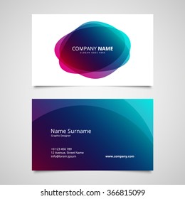 Vector abstract business card design template with circle shapes