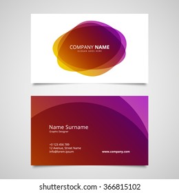 Vector abstract business card design template with circle shapes