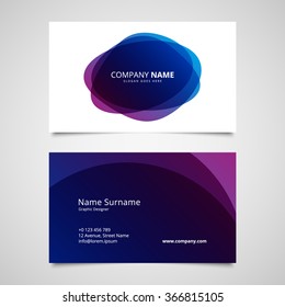 Vector abstract business card design template with circle shapes