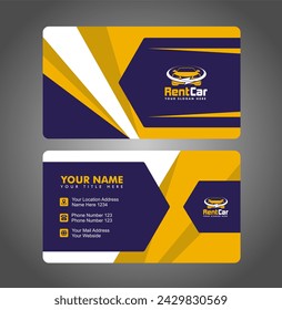 vector abstract business card template Modern Creative and clean Double-sided suitable for rent car business