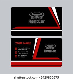 vector abstract business card template Modern Creative and clean Double-sided suitable for rent car business
