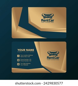 Plantilla de tarjeta de visita abstracta vectorial Moderna Creativa y limpia Doble cara adecuada para el negocio de alquiler de coches