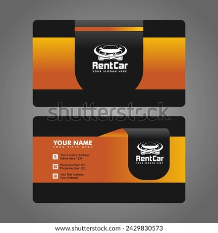 vector abstract business card template Modern Creative and clean Double-sided suitable for rent car business
