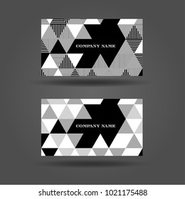 Vector abstract business card with triangle. Set template. Geometric shapes.