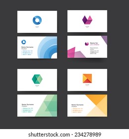 Vector abstract business cards. Colorful templates for business cards. Editable vector graphic. Pack of four.