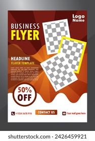Vector abstract business flyer with photo template design