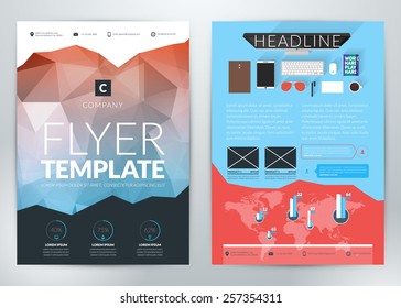 Vector abstract business flyer or poster template with infographics