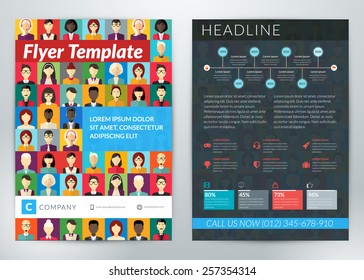 Vector abstract business flyer or poster template with infographics