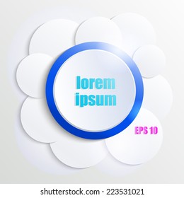 vector abstract business geometrical design template with paper circles with shadow