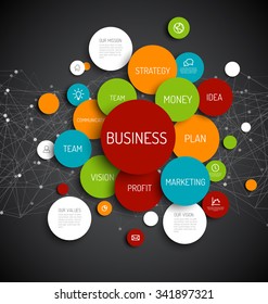 Vector Abstract Business infographic schema - dark version