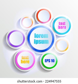 vector abstract business infographics element geometric colorful design with paper circles with shadow