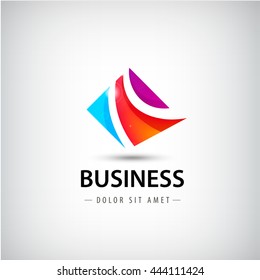 Logo de negocios abstracto vectorial, 3 partes, icono de unidad. Identidad de empresa