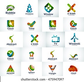 Vector abstract business logo collection, universal web icons