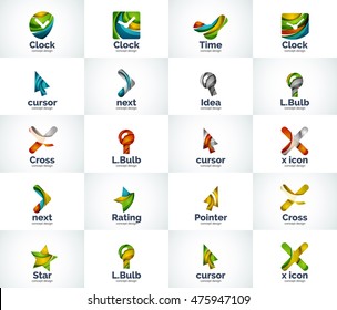 Vector abstract business logo collection, universal web icons