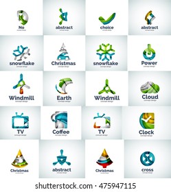 Vector abstract business logo collection, universal web icons