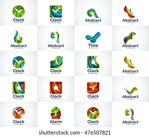 Colección de logotipos de negocios abstractos de vectores, iconos web universales