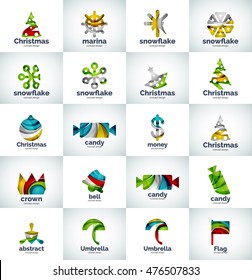 Vector abstract business logo collection, universal web icons
