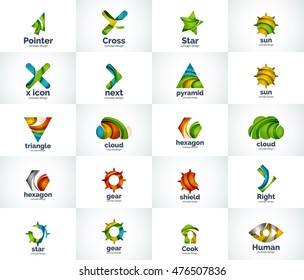 Vector abstract business logo collection, universal web icons