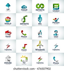 Vector abstract business logo collection, universal web icons