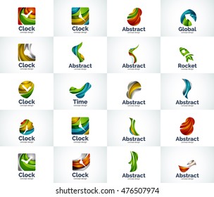 Colección de logotipos de negocios abstractos de vectores, iconos web universales
