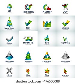 Vector abstract business logo collection, universal web icons