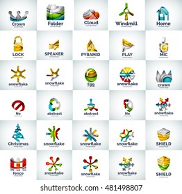 Vector abstract business logo collection. Universal internet concepts