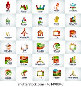 Colección de logotipos de negocios abstractos de vectores. Conceptos de Internet universal
