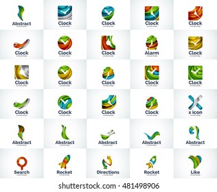 Vector abstract business logo collection. Universal internet concepts