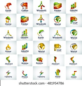 Vector abstract business logo collection. Universal internet concepts
