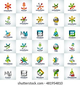Vector abstract business logo collection. Universal internet concepts