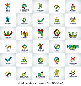 Vector abstract business logo collection. Universal internet concepts