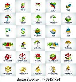 Vector abstract business logo collection. Universal internet concepts