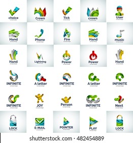 Colección de logotipos de negocios abstractos de vectores. Conceptos de Internet universal
