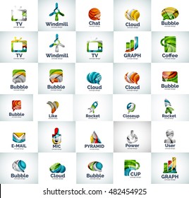 Colección de logotipos de negocios abstractos de vectores. Conceptos de Internet universal