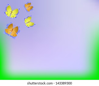 Vector abstract butterflies as background