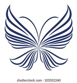 Vector abstract butterfly illustration of icon simply butterfly