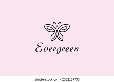 Vector abstract butterfly logo designs.evergreen, Nature,seeding,eco,bio,soil, growth logo design with minimal style